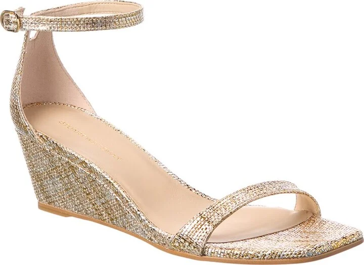 Stuart Weitzman Nudistcurve 50 Raffia Wedge Sandal