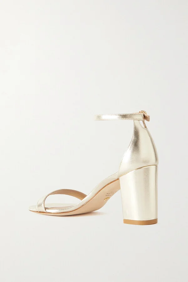 Stuart Weitzman - Nudistcurve Metallic Leather Sandals - Gold - Image 3