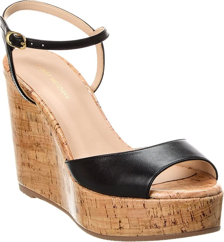 Stuart Weitzman Palmina Leather Wedge Sandal