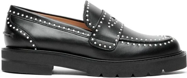 Stuart Weitzman Parker Lift Mini Pearl-Embellished Loafers