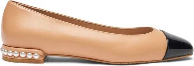 Stuart Weitzman Pearl-Embellished Ballet Shoes