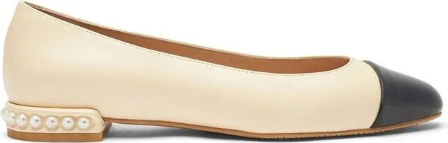 Stuart Weitzman Pearl-Embellished Ballet Shoes