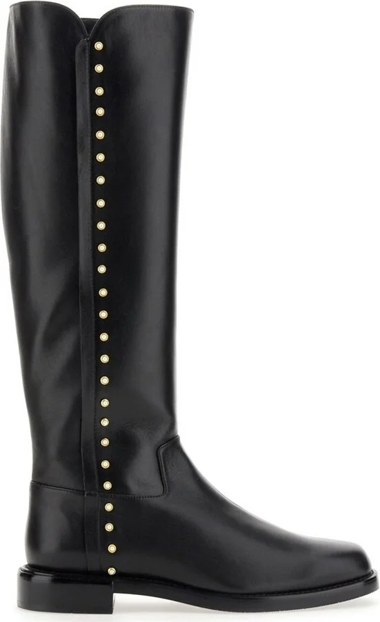 Stuart Weitzman Pearl-Embellished Long Boots