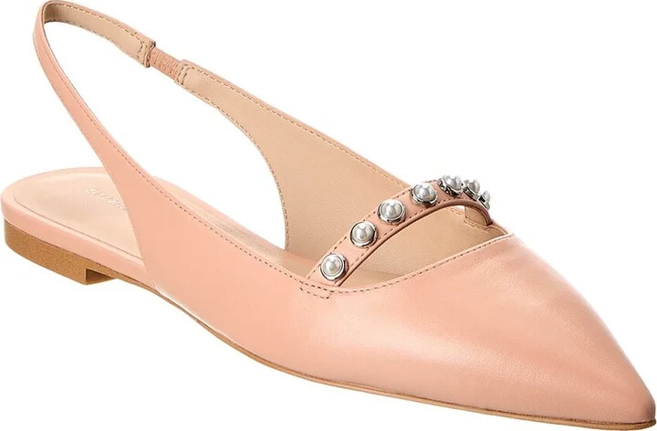 Stuart Weitzman Pearl Leather Slingback Flat