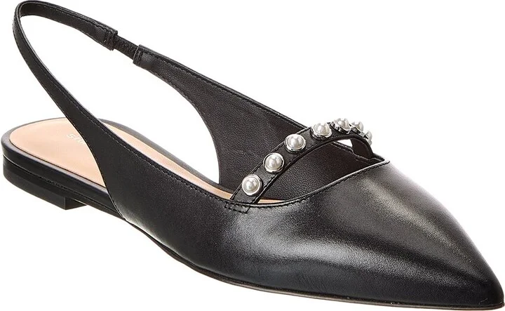 Stuart Weitzman Pearl Leather Slingback Flat