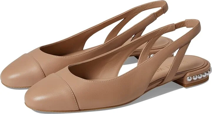 Stuart Weitzman Pearl Slingback Women's Shoes Adobe : 6 B, Leather