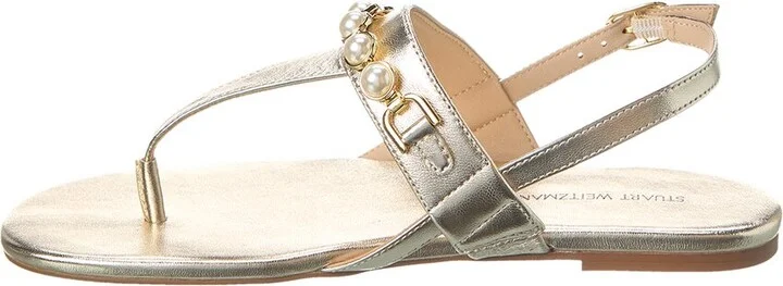 Stuart Weitzman Perla T-Strap Leather Sandal - Image 2