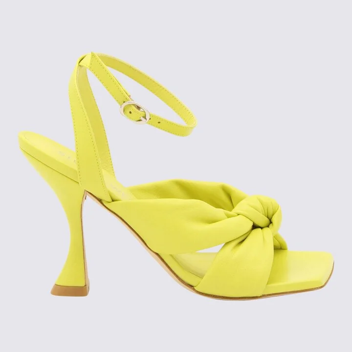 Stuart Weitzman Pistachio Leather Playa Ankle Strap Sandals