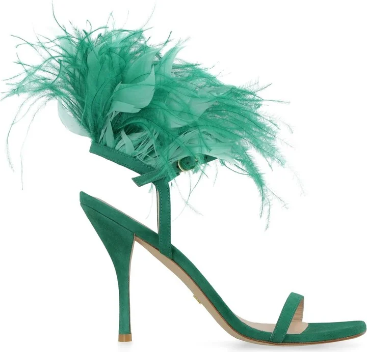 Stuart Weitzman Plume Heeled Sandals
