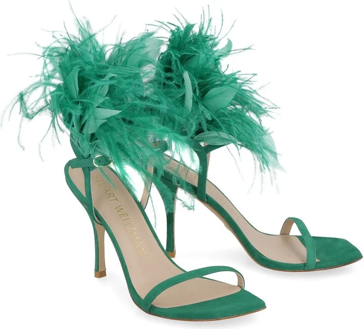 Stuart Weitzman Plume Suede Sandals - Image 3