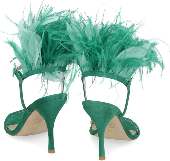 Stuart Weitzman Plume Suede Sandals - Image 4