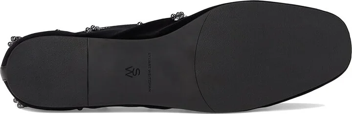 Stuart Weitzman Poppy Loafers Women's Flat Shoes Black/Graphite/Blac : 11 M, Cotton/Leather/Rubber - Image 3