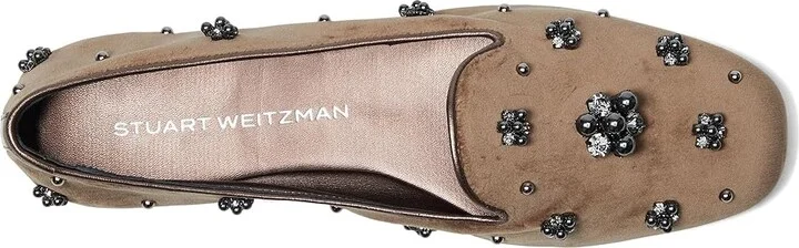 Stuart Weitzman Poppy Loafers Women's Flat Shoes Taupe/Graphite/Black : 5.5 M, Cotton/Leather/Rubber - Image 2