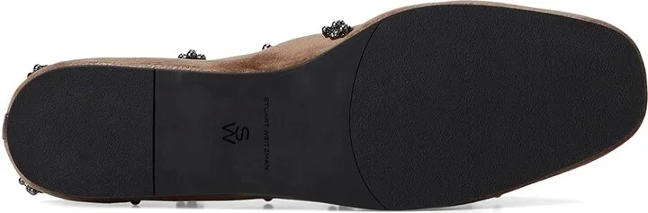 Stuart Weitzman Poppy Loafers Women's Flat Shoes Taupe/Graphite/Black : 5.5 M, Cotton/Leather/Rubber - Image 3