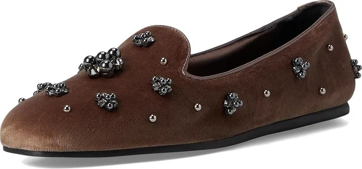 Stuart Weitzman Poppy Loafers Women's Flat Shoes Taupe/Graphite/Black : 5.5 M, Cotton/Leather/Rubber - Image 5