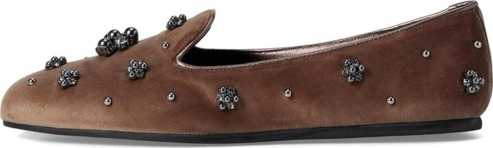 Stuart Weitzman Poppy Loafers Women's Flat Shoes Taupe/Graphite/Black : 5.5 M, Cotton/Leather/Rubber - Image 6
