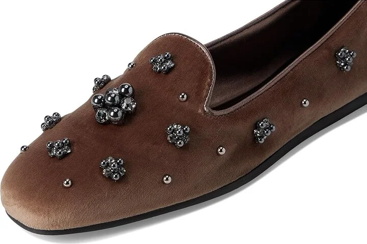 Stuart Weitzman Poppy Loafers Women's Flat Shoes Taupe/Graphite/Black : 5.5 M, Cotton/Leather/Rubber - Image 7