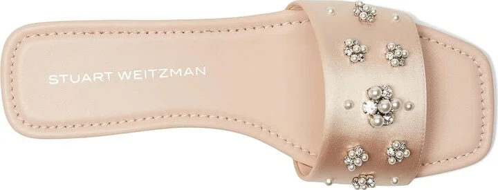 Stuart Weitzman POPPY SLIDE Women's Sandals Black/Silver Shade/Gray : 5 M, Leather - Image 8