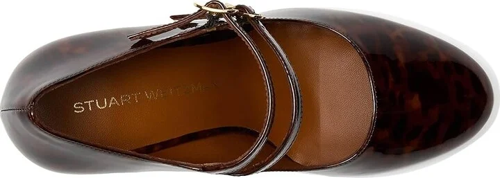 Stuart Weitzman Posh 85 Mary Jane High Women's Heels Dark Brown : 5.5 M, Leather - Image 2