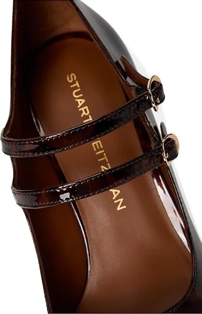 Stuart Weitzman Posh 85 Mary Jane High Women's Heels Dark Brown : 5.5 M, Leather - Image 7