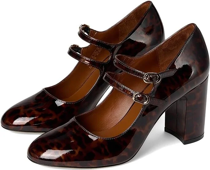 Stuart Weitzman Posh 85 Mary Jane High Women's Heels Dark Brown : 5.5 M, Leather