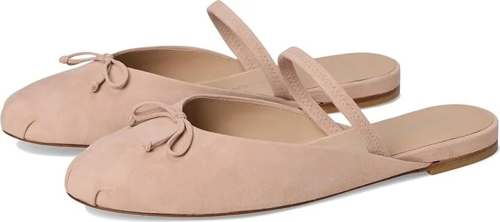 Stuart Weitzman Prima Bow Ballet Mule Women's Shoes Blushful : 6.5 M, Leather