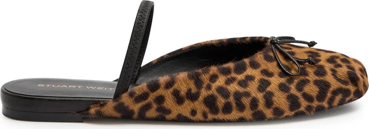 Stuart Weitzman Prima Leopard-print Calf-hair Ballet Mules