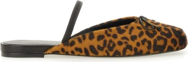 Stuart Weitzman Printed First Bow Ballerina Mules