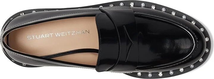 Stuart Weitzman Reverie Loafers Women's Flat Shoes Black : 7.5 M, Leather/Vinyl - Image 2