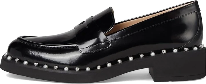 Stuart Weitzman Reverie Loafers Women's Flat Shoes Black : 7.5 M, Leather/Vinyl - Image 6
