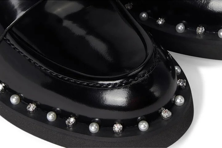 Stuart Weitzman Reverie Loafers Women's Flat Shoes Black : 7.5 M, Leather/Vinyl - Image 7
