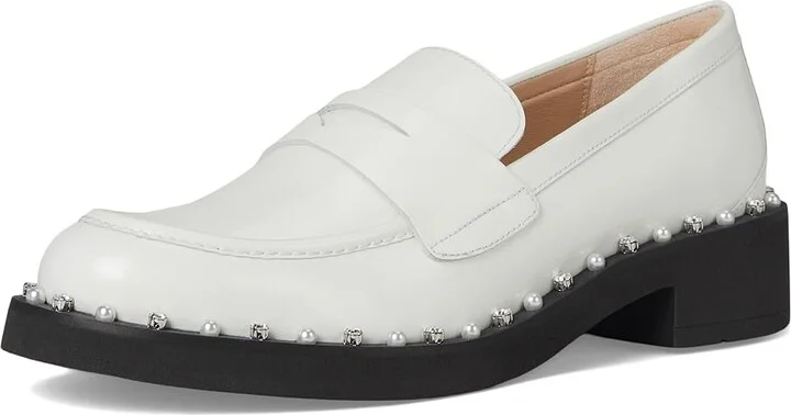 Stuart Weitzman Reverie Loafers Women's Flat Shoes White : 11 M, Leather/Vinyl - Image 5