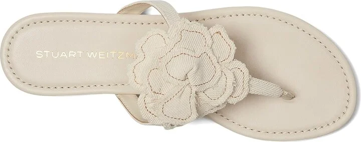Stuart Weitzman Rio T-strap Sandals Women's Shoes Linen : 9 M, Textile - Image 2