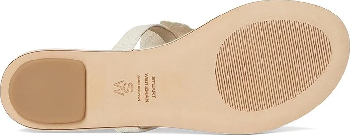 Stuart Weitzman Rio T-strap Sandals Women's Shoes Linen : 9 M, Textile - Image 3