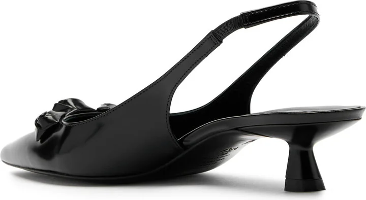 Stuart Weitzman Rosie 35 Glossed Leather Slingback Pumps - Image 2