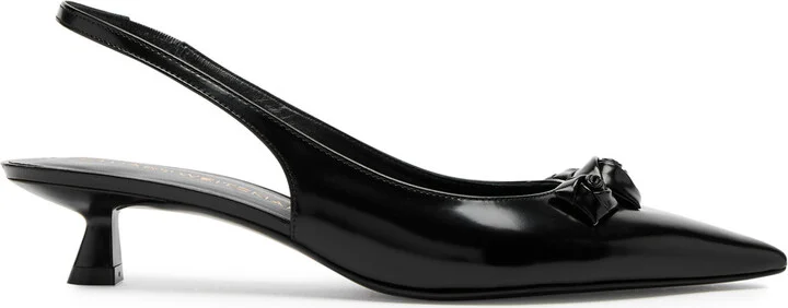 Stuart Weitzman Rosie 35 Glossed Leather Slingback Pumps