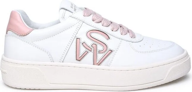 Stuart Weitzman Round-Toe Lace-Up Sneakers