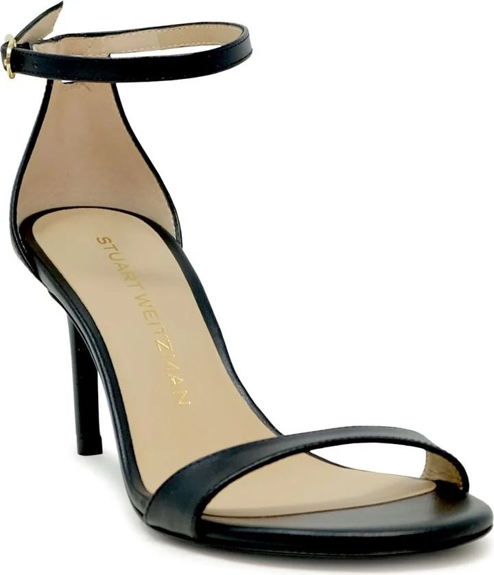 Stuart Weitzman Sk306 Black Leather Nudist Ii 75 Sandals - Image 2