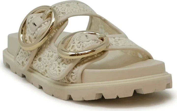 Stuart Weitzman Sk758 Ivory Lace Benni Sport Slide Sandals - Image 2