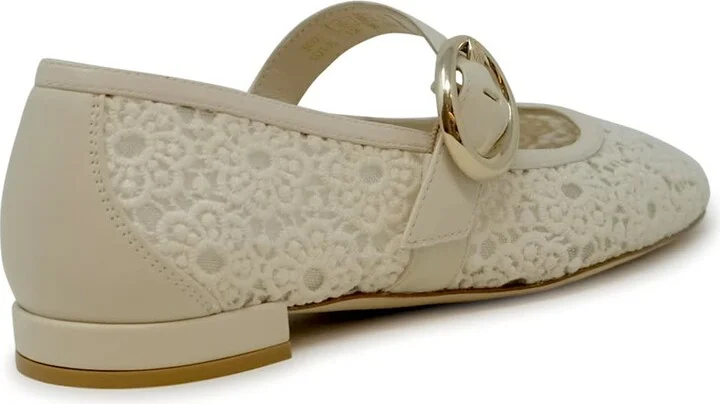 Stuart Weitzman Sk921 Ivory Lace Arabella Mary Jane Shoes - Image 3