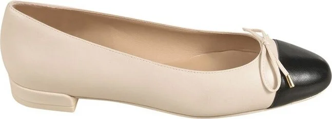 Stuart Weitzman Sleek Bow Detailed Ballet Flats