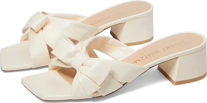 Stuart Weitzman Sofia 45 Slide High Women's Heels Seashell : 6 M, Leather
