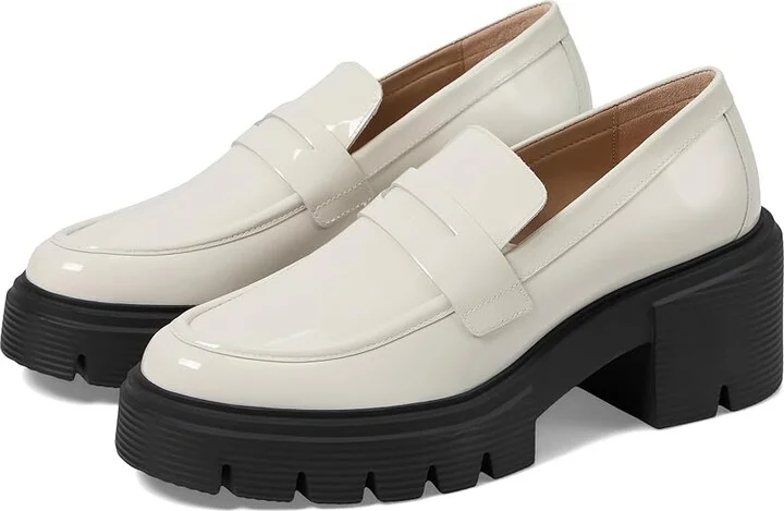 Stuart Weitzman Soho Loafer Women's Shoes Cream : 9.5 B, Leather