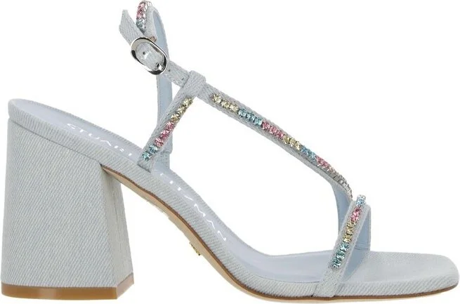 Stuart Weitzman Soiree Embellished Ankle Strap Sandals