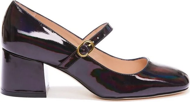 Stuart Weitzman Square-Toe Strap Pumps
