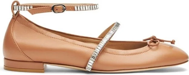 Stuart Weitzman Stefanie Embellished Ballerina Flats