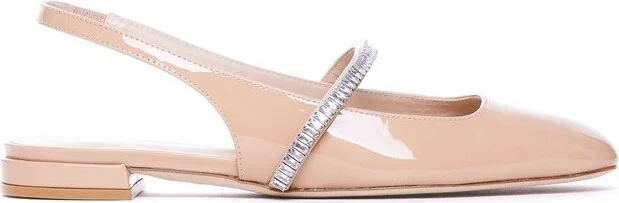 Stuart Weitzman Stefanie Slingback Embellished Flat Shoes