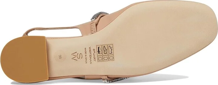 Stuart Weitzman Stefanie Slingback Flat Women's Flat Shoes Adobe/Clear : 7.5 M, Leather - Image 3