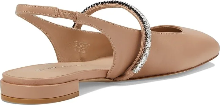 Stuart Weitzman Stefanie Slingback Flat Women's Flat Shoes Adobe/Clear : 7.5 M, Leather - Image 4