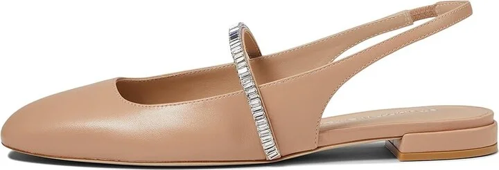 Stuart Weitzman Stefanie Slingback Flat Women's Flat Shoes Adobe/Clear : 7.5 M, Leather - Image 5